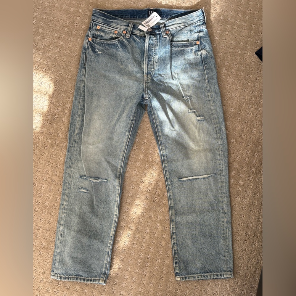 Gap Jeans, Medium distressed wash, Size 2, 26 waist